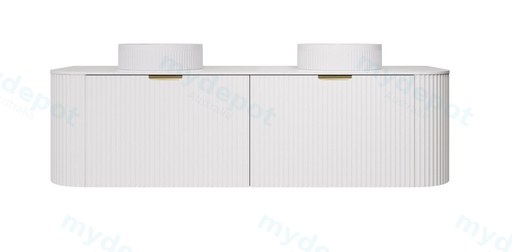 1490X455X400mm Matte White Agena Modern Fluted Wall Hung Vanity PVC Cabinet