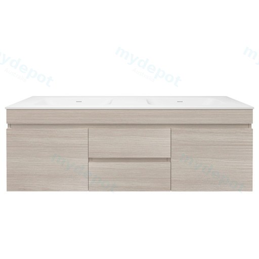1490X455X500mm Camden Mordern Wall Hung Cabinet Coastal Oak,Soft Closing Finger Pull Doors, Middle Drawers