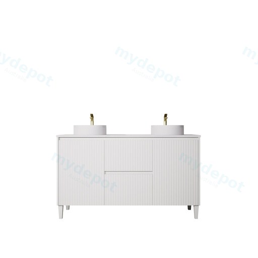1490X455X860mm Matte White Crete Modern Free Standing Vanity