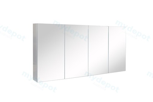 1500mm Gloss White MDF 4 Doors Pencil Edge Shaving Cabinet