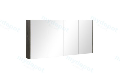1500mm Dark Grey MDF 4 Doors Pencil Edge Shaving Cabinet