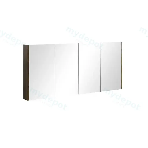 1500mm Dark Oak MDF 4 Doors Pencil Edge Shaving Cabinet