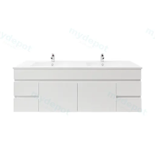 1500mm Wall Hung Bathroom Vanity Cabinet Only PVC Gloss White