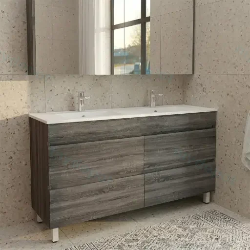 1500mm Dark Grey MDF 4 Drawers Freestanding Bathroom Vanity Cabinet Only