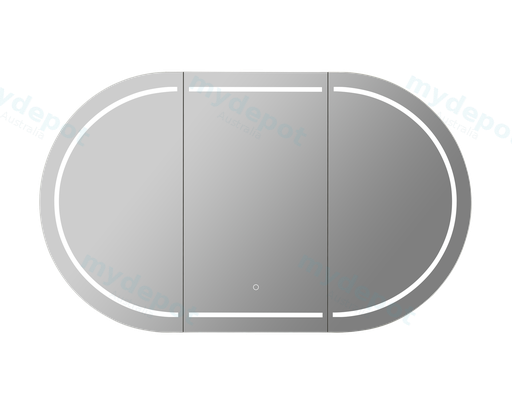 1500X800X155mm Allison Pill LED Shaving Cabinet Matte Black