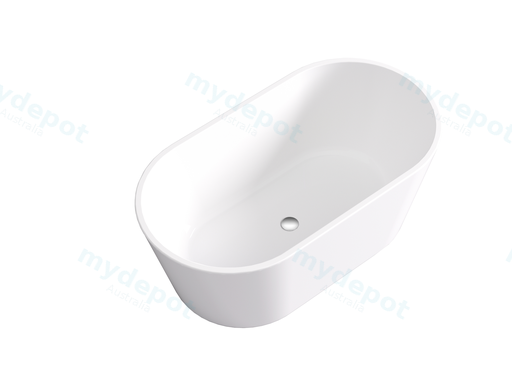 1500X800X600mm Gloss White Agena Acylic Free Standing Bathtub No Overflow,Chrome Waste And Pipe Included