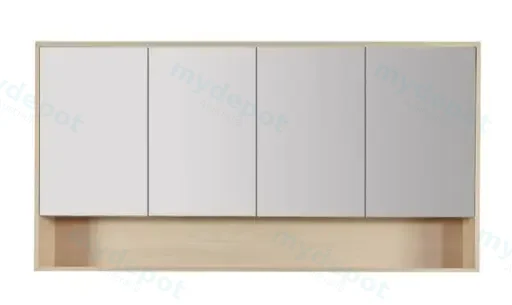 1500x150x780mm Hera Tas Oak MDF Shaving Cabinet With Four Doors Four Fixed Shelves