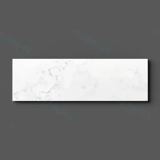 1500x465x20mm Quartz Stone Top Gloss White Marble Look Silica-Free Caesarstone Benchtop