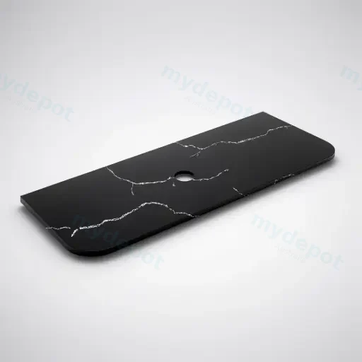 1505X505X12mm Calacatta Night Solid Surface Curve Stone Top