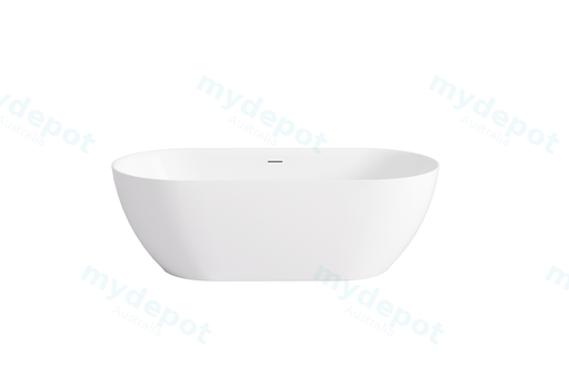 1530*770*550mm Gloss White Ellips Slim Freestanding Acrylic Bathtub Overflow Chrome Waste And Pipe Inlcuded