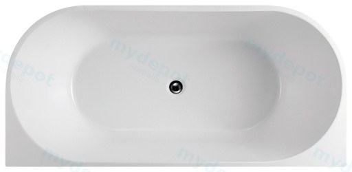 1690X790X600mm Gloss White Dover Back To Wall Free Standing Bath None Overflow 40mm Waste+Pipe Supplied