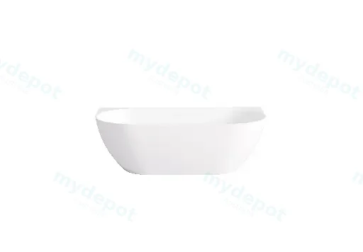 1700*800*550mm Gloss White Ellips Back To Wall Free Standing Acrylic Bathtub With Overflow,Chrome Waste And Pipe Included