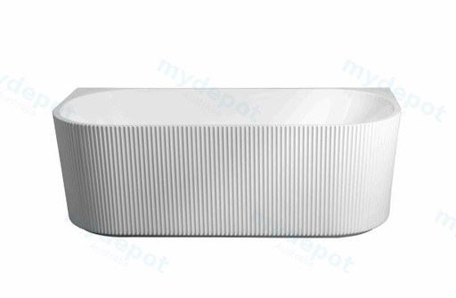 1700*800*590mm Rose Fluted Freestanding Fluted Back To Wall Matt White Bathtub