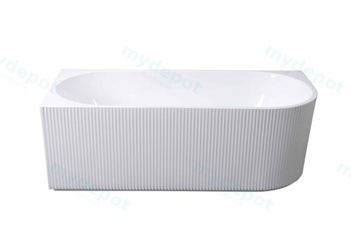 1700*800*590mm Rose V-Groove Left Hand Corner Matt White Bathtub