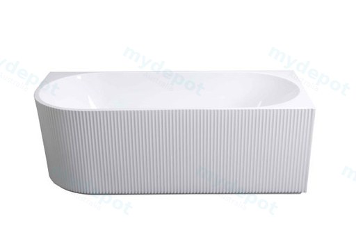 1700*800*590mm Rose V-Groove Right Hand Corner Matt White Bathtub