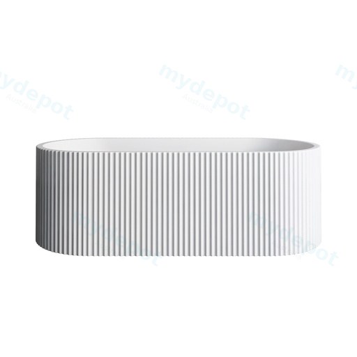 1700mm Kiama Grooved Gloss White Freestanding Bathtub