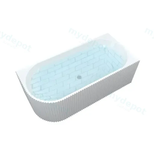 1700mm Kiama Grooved Gloss White Right Corner Fit Bathtub