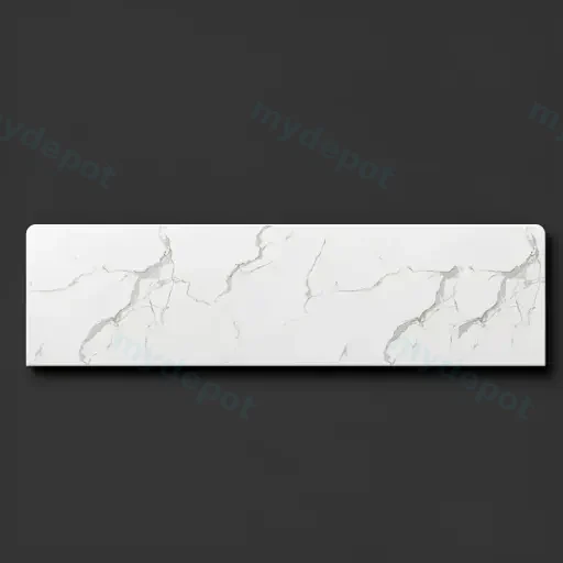 1800x465x15mm White Marble Look Sintered Stone Top Benchtop