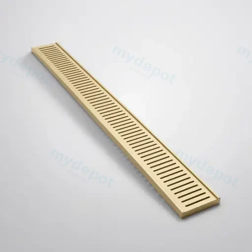 300*100*14mm Lauxes Aluminium Next Generation 14 Floor Grate Matte Yellow Gold