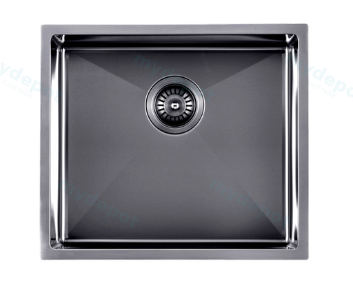304 Stainless Steel Gun Metal Grey PVD Coating Single Bowl Kitchen Sink(Round Edges,with Bottom Tray)510*450*230mm