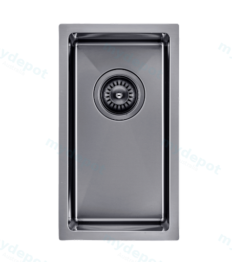 304 Stainless Steel Gun Metal Grey PVD Coating Single Bowl Kitchen Sink(Round Edges,with Bottom Tray)250*450*215mm