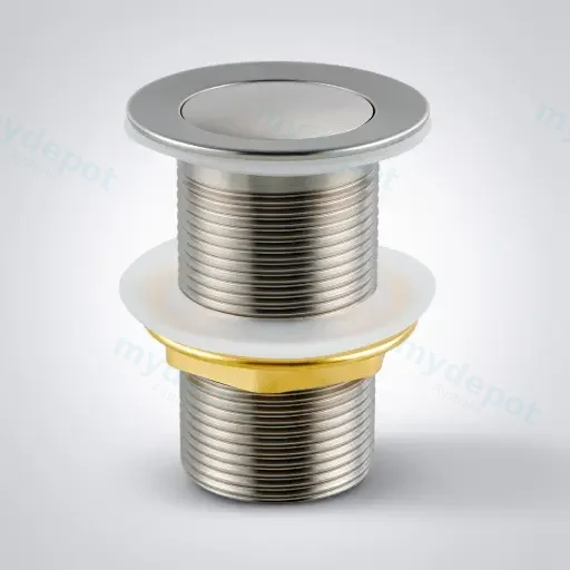 32/40mm Brushed Nickel Brass Basin Pop Up Waste Without Overflow