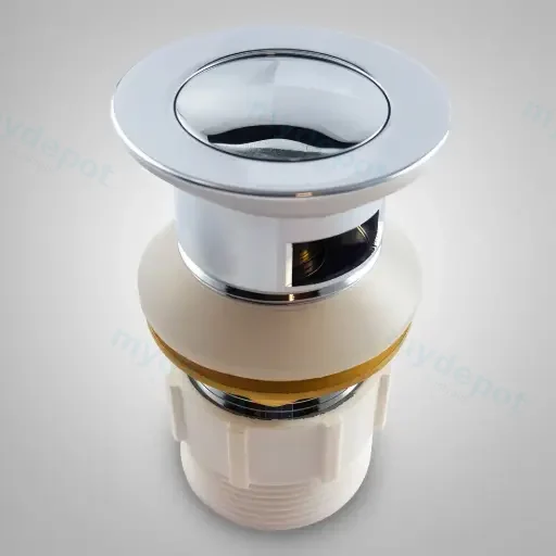 32/40mm Solid Brass Basin Pop Up Waste with Overflow Chrome