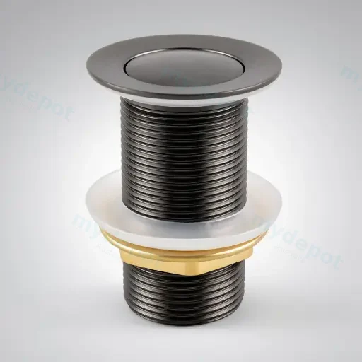 32/40mm Solid Brass Basin Pop Up Waste without Overflow Gun Metal Grey
