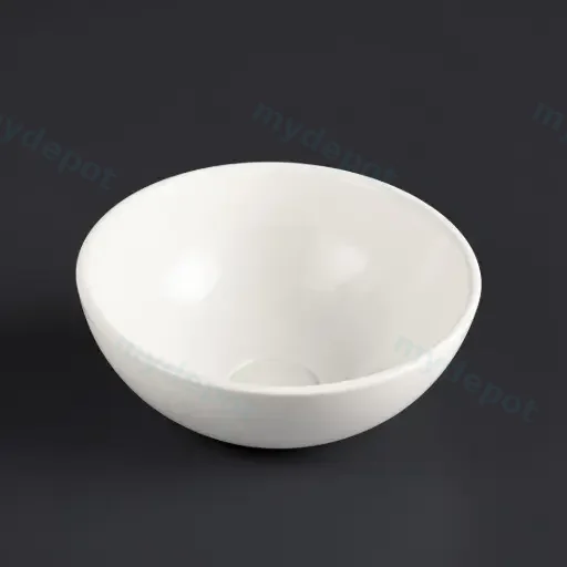 320x320x140mm Round Gloss White Ceramic Above Counter Basin Non-overflow