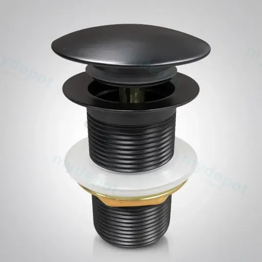 32/40mm Gun Metal Mushroom Solid Brass Basin Pop Up Waste NO Overflow