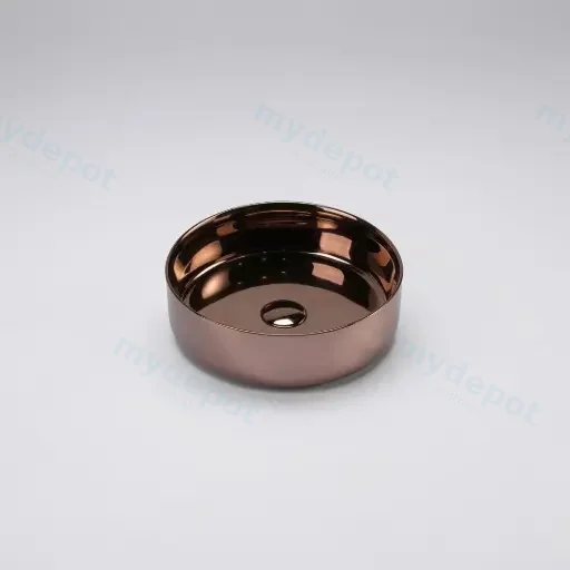 355*355*120mm Sasso Posh Gold Above Counter Round Basin
