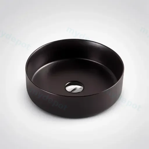 355*355*120mm Sasso Matt Black Above Counter Round Basin