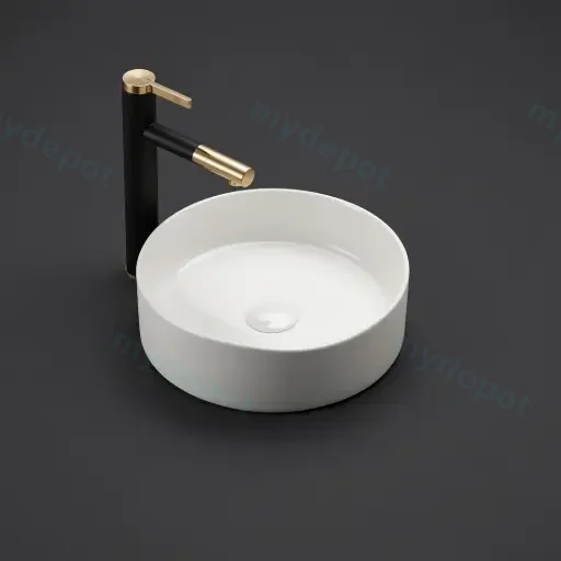 395*395*115mm Matte White Olley Fine Ceramic Above Counter Basin No Overflow,32mm Waste