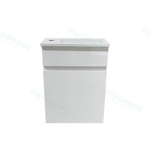 400*350*710mm Wall Hung Gloss White Slim PVC Vanity With Top