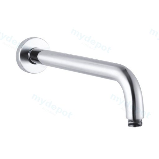 400mm Brushed Nickel Round Wall Straight Shower Arm