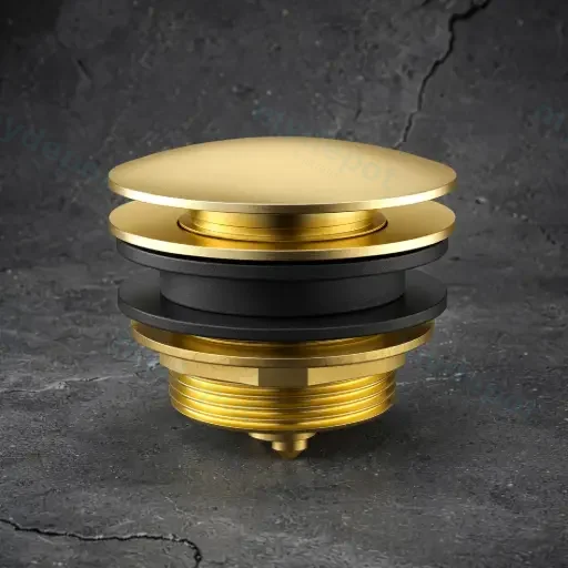 40mm Bath POP-UP Plug With Removabel Waste No Overflow Brushed Gold