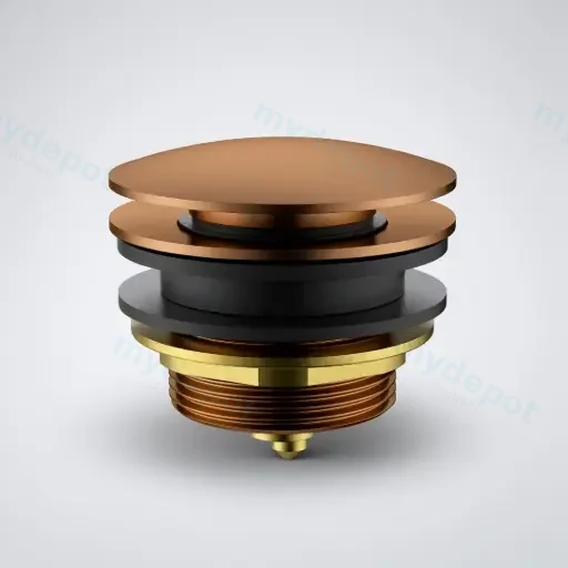 40mm Bath Pop-Up Plug With Removabel Waste No Overflow Brushed Copper