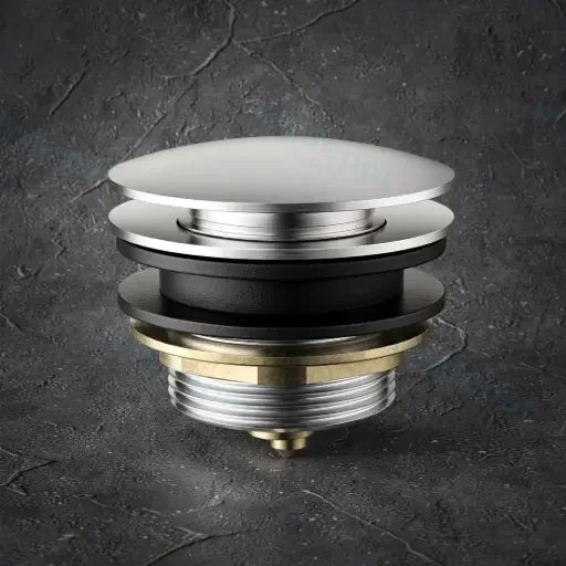 40mm Bath Pop-Up Plug With Removabel Waste No Overflow Brushed Nickel