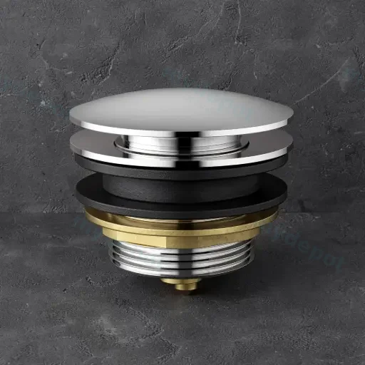 40mm Bath Pop-Up Plug With Removabel Waste No Overflow Chrome