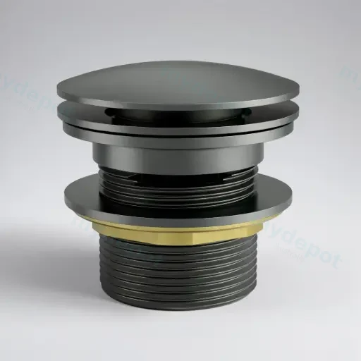 40mm Bath Pop-Up Plug With Removabel Waste With Overflow Gun Metal