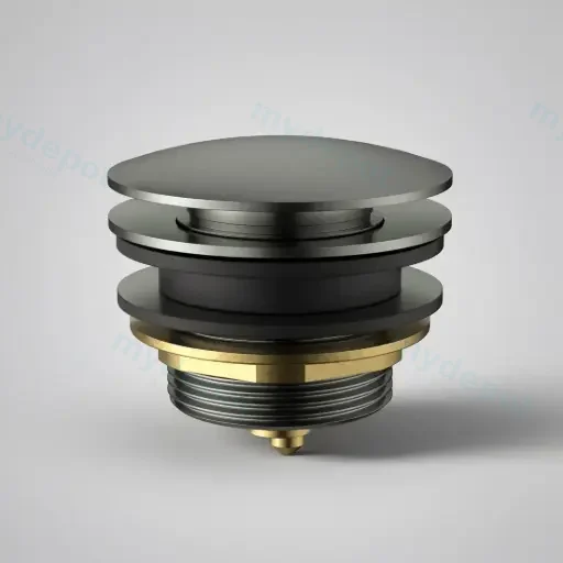 40mm Bath Pop-Up Plug With Removabel Waste No Overflow Gun Metal