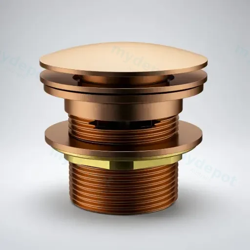 40mm Bath Pop-Up Plug With Removabel Waste With Overflow Brushed Copper
