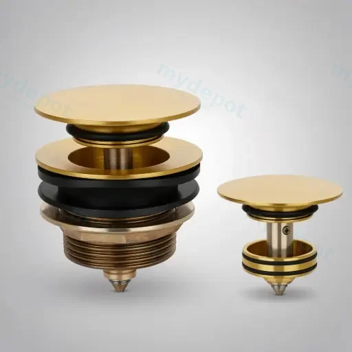 40mm Non Overflow Pop-Up Waste Brushed Gold