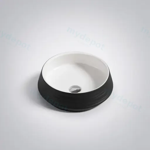 410*410*140mm Counter-Top Circular Black/White Basin