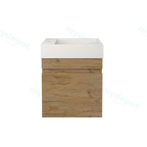 420X250X500mm Camden Modern Wall Hung Cabinet Prime Oak,Soft Closing Finger Pull Doors