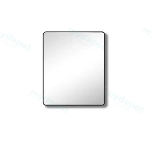 450X600mm Pencil Edge Rectangle Plain Mirror Matte Black Framed