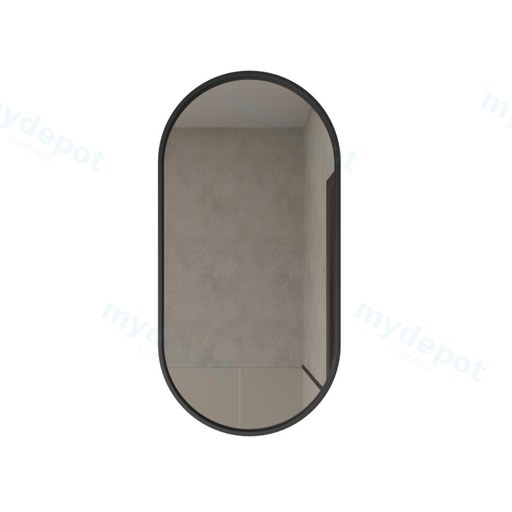450x900mm Black Framed Oval Mirror Metal Framed Mirror