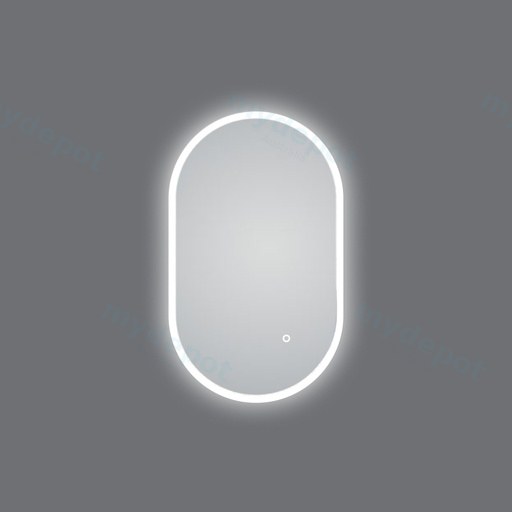 450*750mm Oval 3 Color Lighting Acrylic LED Mirror Touch Sensor Switch Defogger Pad Wall Mounted