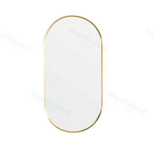 450X1200X35mm Brushed Gold Ellips Frame Mirror