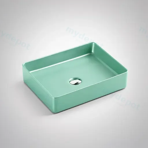 470*360*110mm Antique Green Above Counter Rectangular Basin